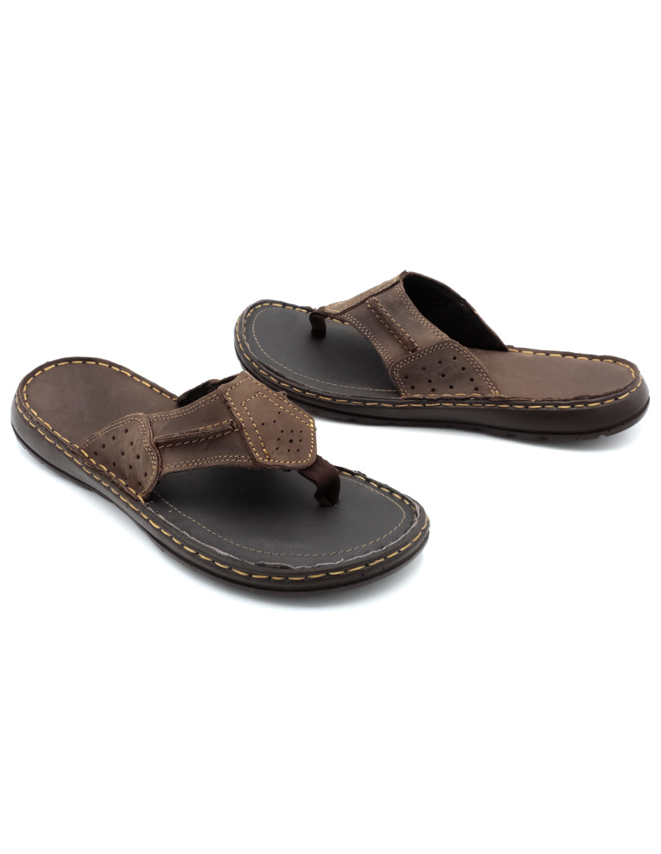 Sandalias clásicas Exterior Piel Color Café Para Hombre De RBCOLLECTION