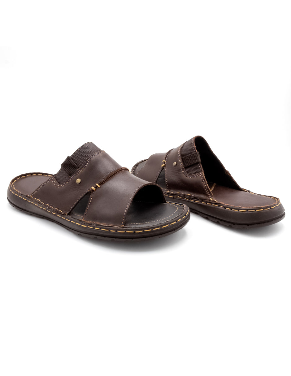 Sandalias casuales Exterior Piel Color Café Para Hombre De RBCOLLECTION