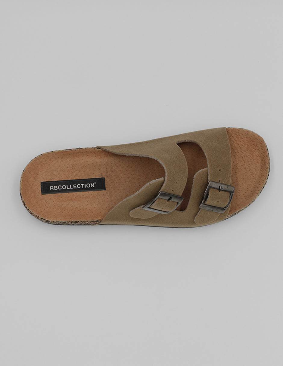 Sandalias de piso Birt en Piel vegana – Café