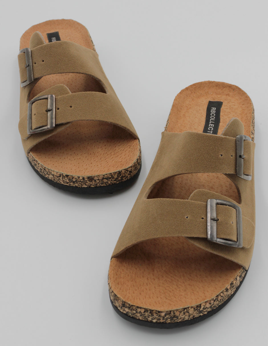 Sandalias de piso Birt en Piel vegana – Café