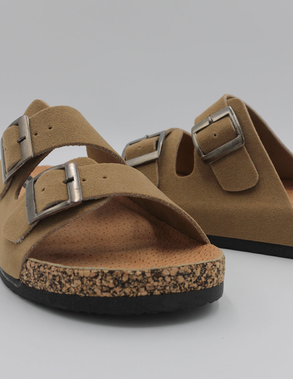 Sandalias de piso Birt en Piel vegana – Café