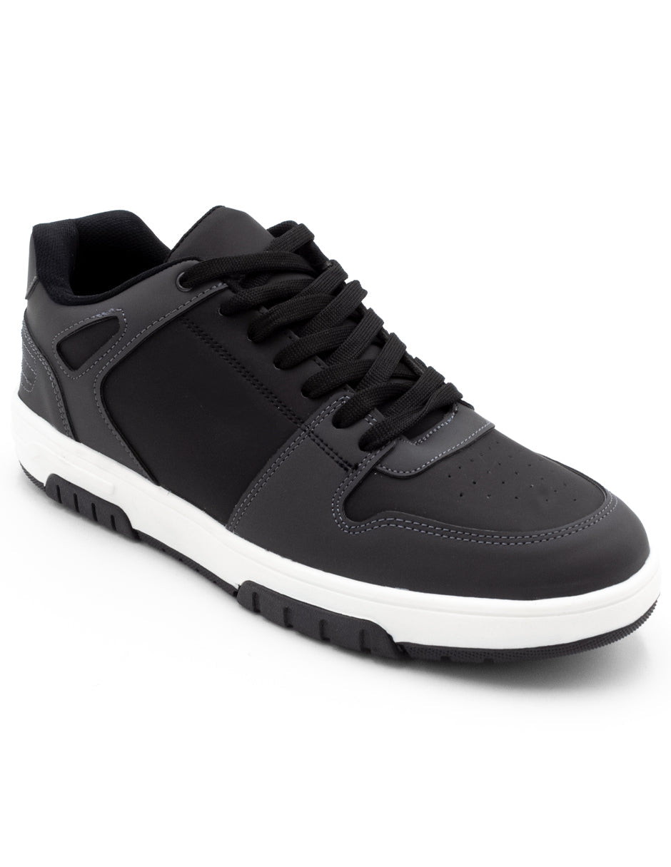 Tenis con cordones Exterior Piel vegana Color Negro Para Hombre De RBCOLLECTION