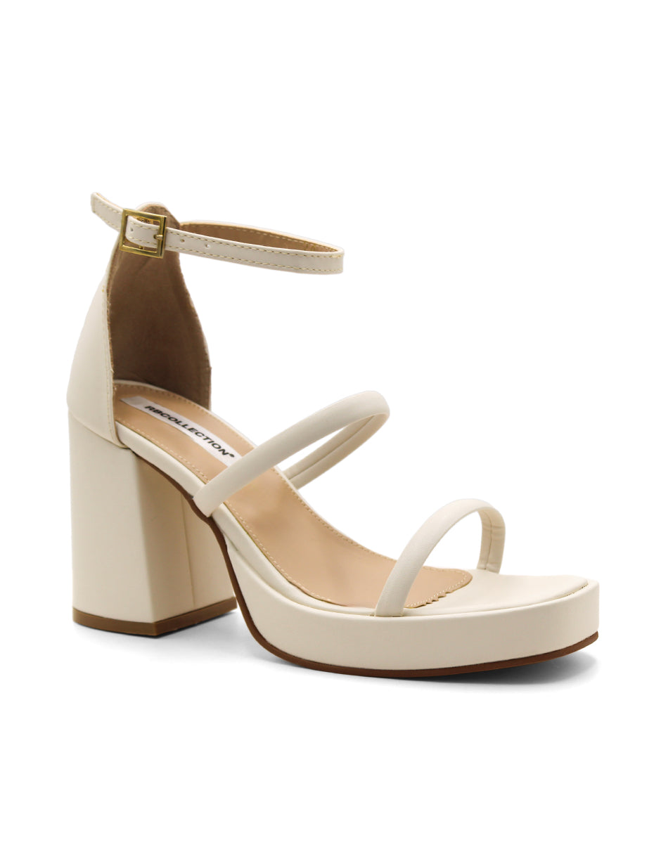 Sandalia con tacon  Color Blanco Para Mujer De RBCOLLECTION
