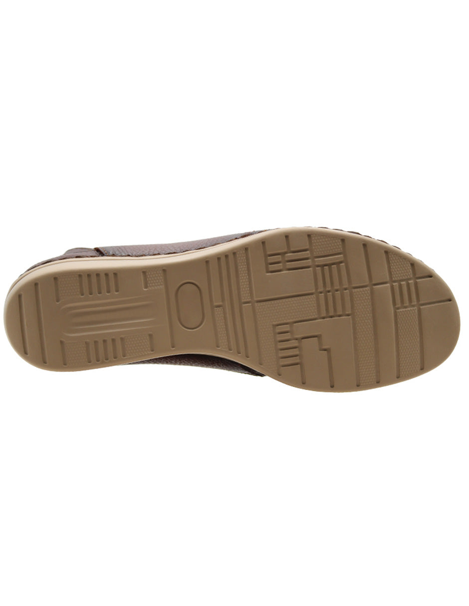 Sandalias de piso Exterior Piel Color Café Para Mujer De RBCOLLECTION