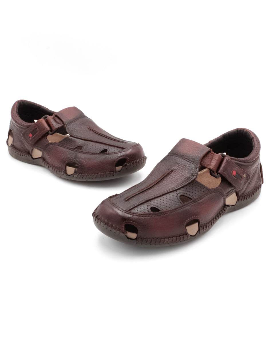 Sandalias casuales Exterior Piel Color Café Para Hombre De RBCOLLECTION