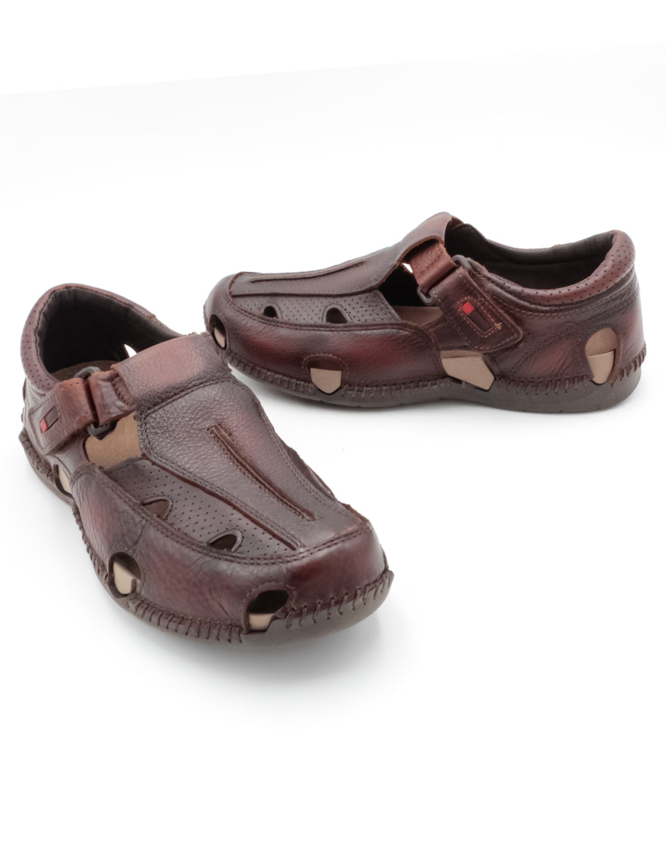 Sandalias casuales Exterior Piel Color Café Para Hombre De RBCOLLECTION