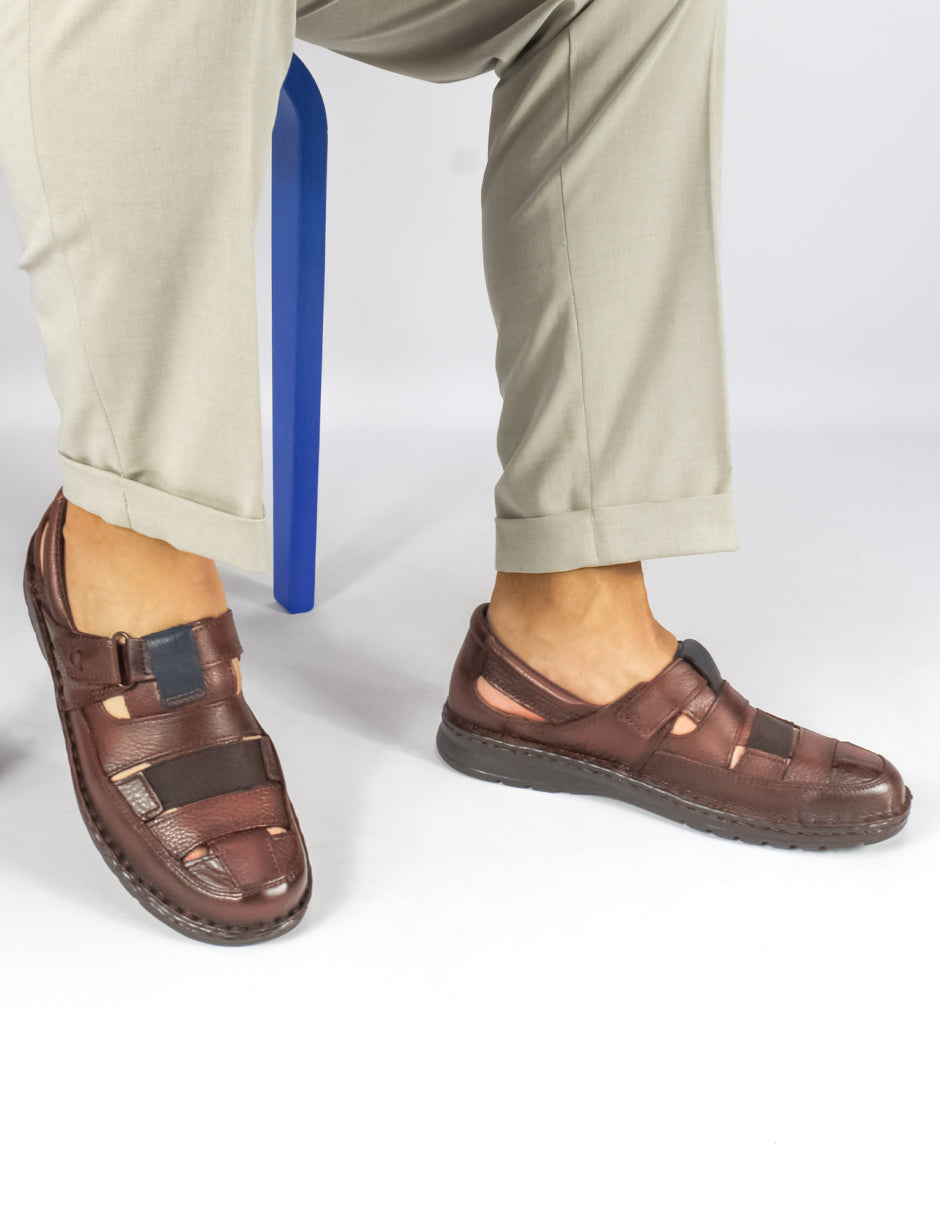 Sandalias casuales Exterior PIEL Color Café Para Hombre De RBCOLLECTION