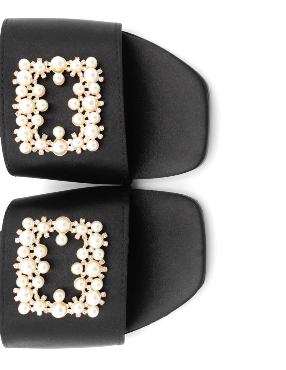 Sandalias de piso  en Textil - Negro