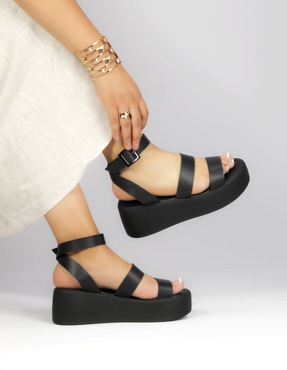 Sandalias con plataforma Exterior Sintético Color Negro Para Mujer De RBCOLLECTION