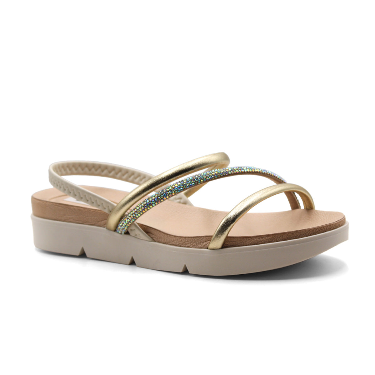 Sandalias de piso  Color Dorado Para Mujer De RBCOLLECTION