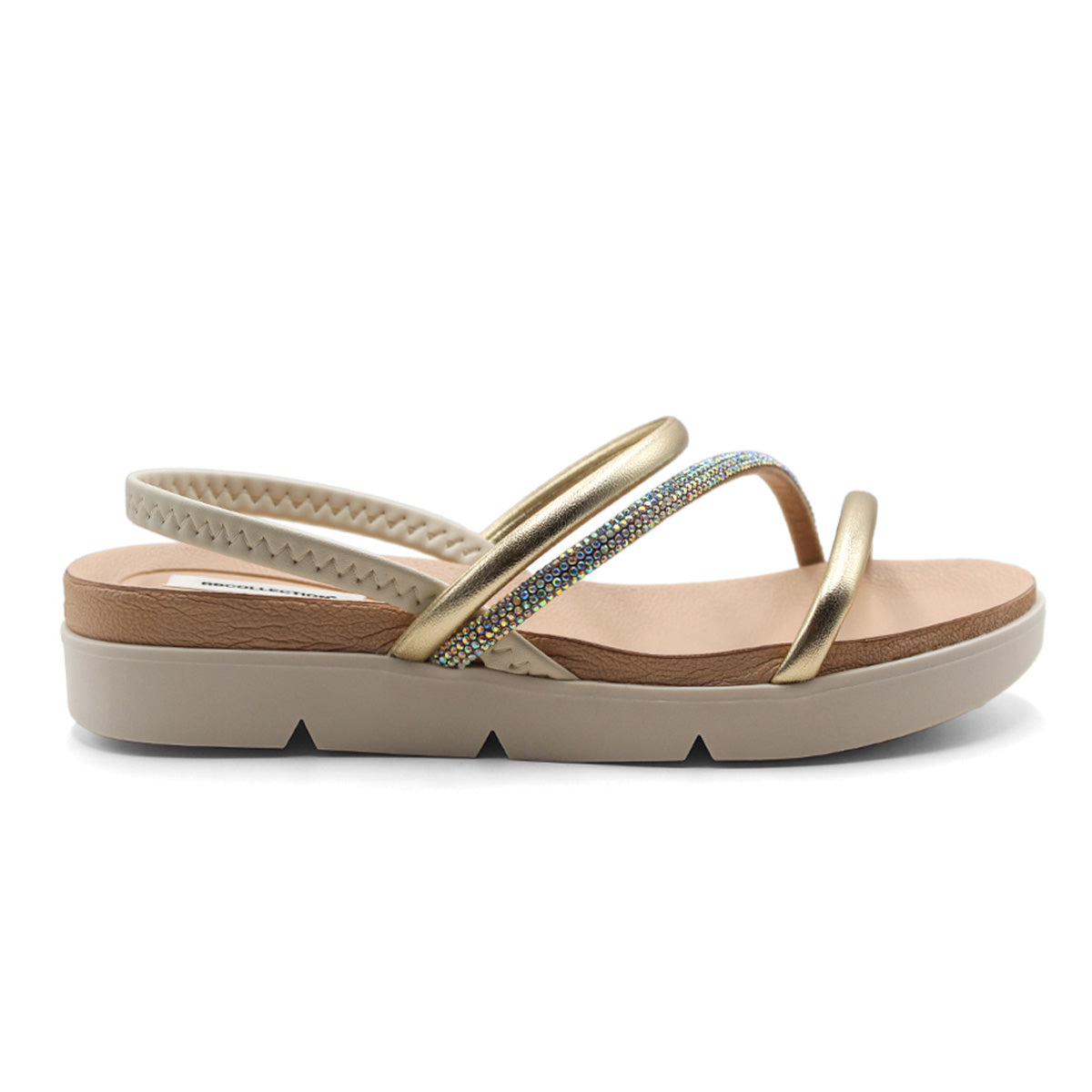 Sandalias de piso  Color Dorado Para Mujer De RBCOLLECTION