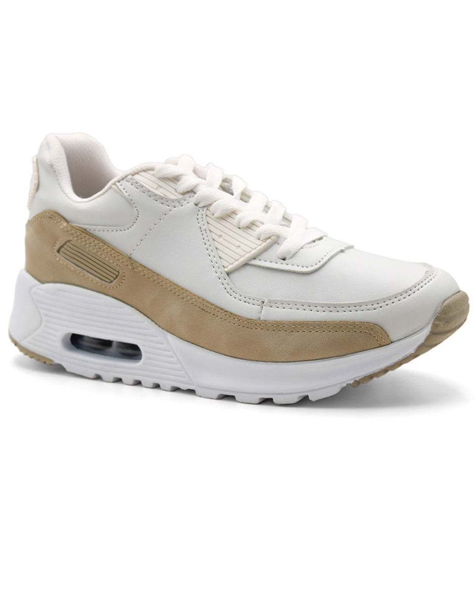 Tenis tipo deportivo Exterior Sintético Color Beige  Para Mujer De RBCOLLECTION