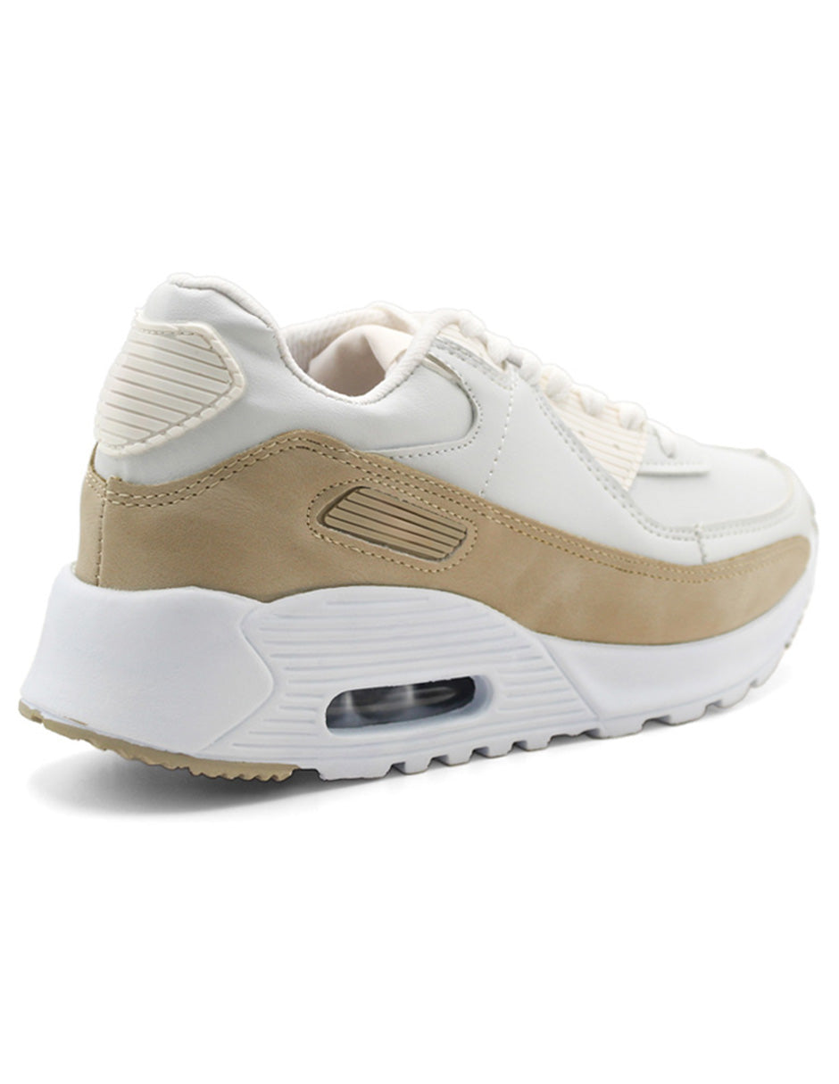 Tenis tipo deportivo Exterior Sintético Color Beige  Para Mujer De RBCOLLECTION