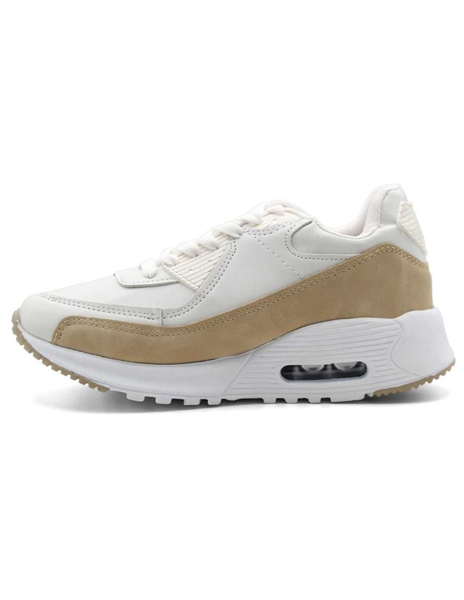 Tenis tipo deportivo Exterior Sintético Color Beige  Para Mujer De RBCOLLECTION