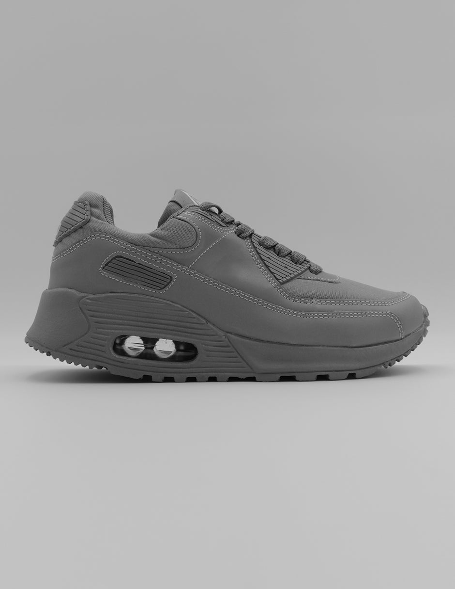 Tenis tipo deportivo  High line en Piel vegana – Gris