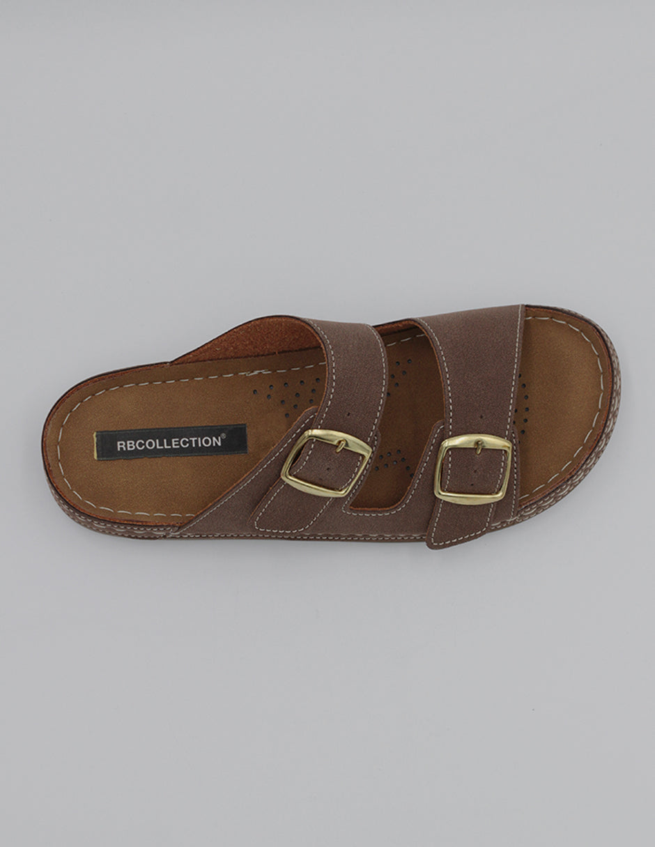 Sandalias de piso Birt en Piel vegana – Café