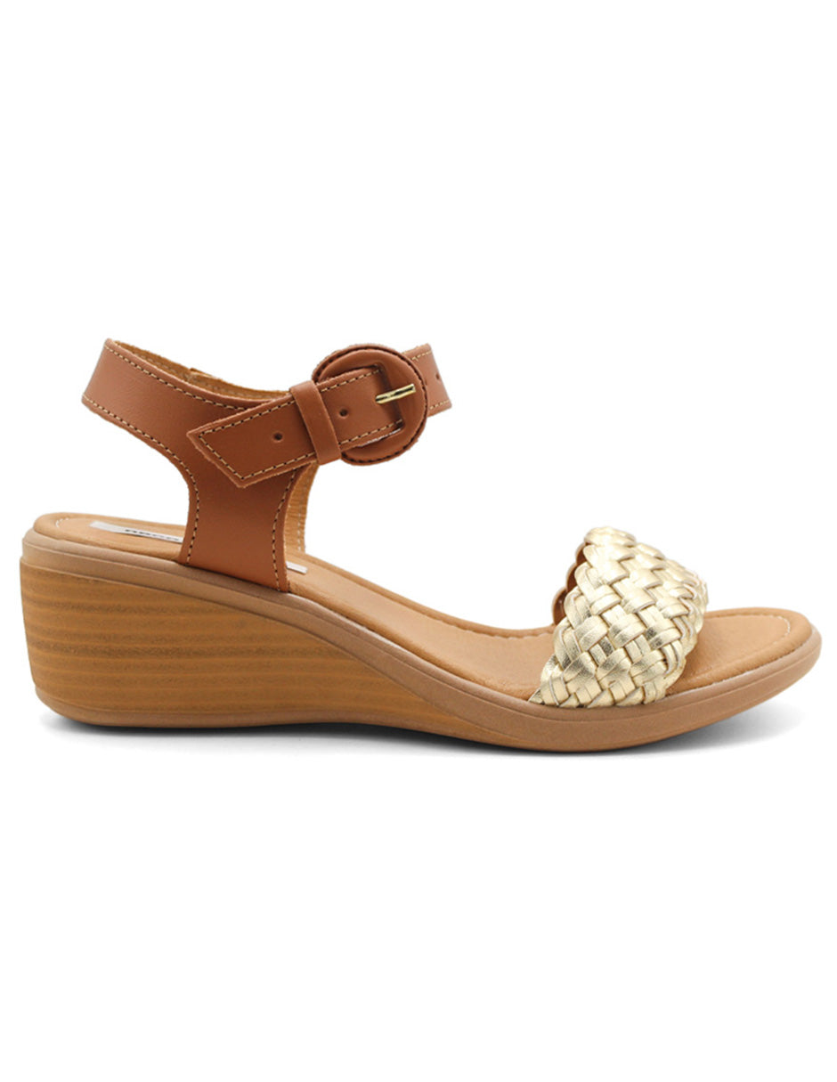 Sandalias con plataforma Exterior Piel vegana Color Café Para Mujer De RBCOLLECTION
