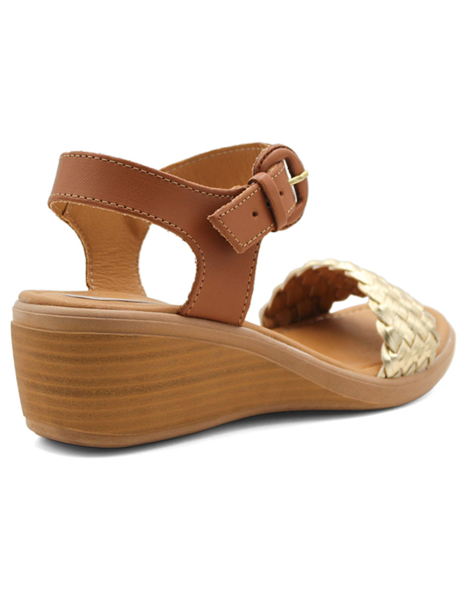 Sandalias con plataforma Exterior Piel vegana Color Café Para Mujer De RBCOLLECTION