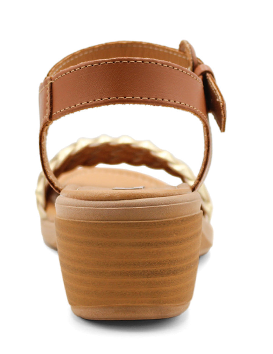 Sandalias con plataforma Exterior Piel vegana Color Café Para Mujer De RBCOLLECTION