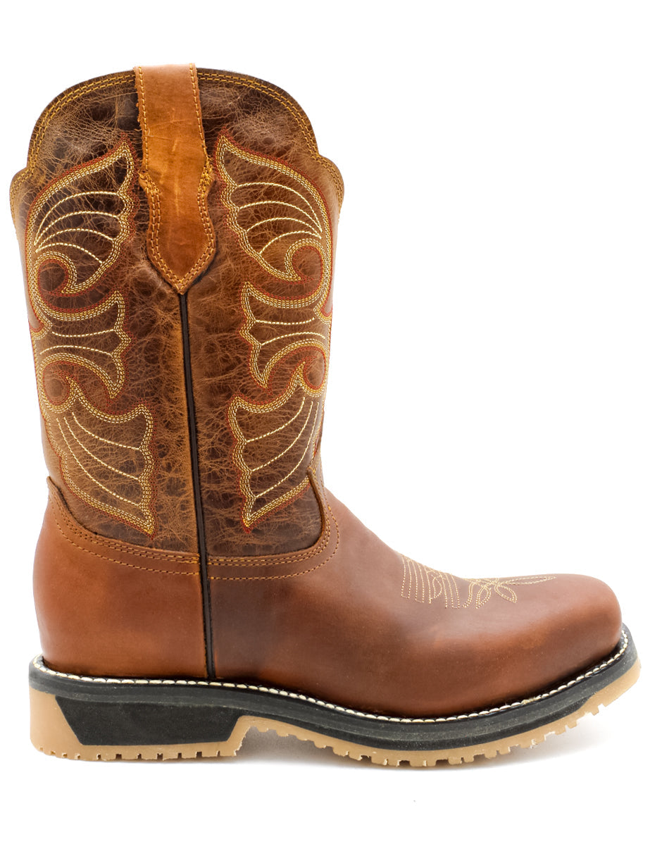 Botas western Exterior PIEL Color Café Para Hombre De RBCOLLECTION