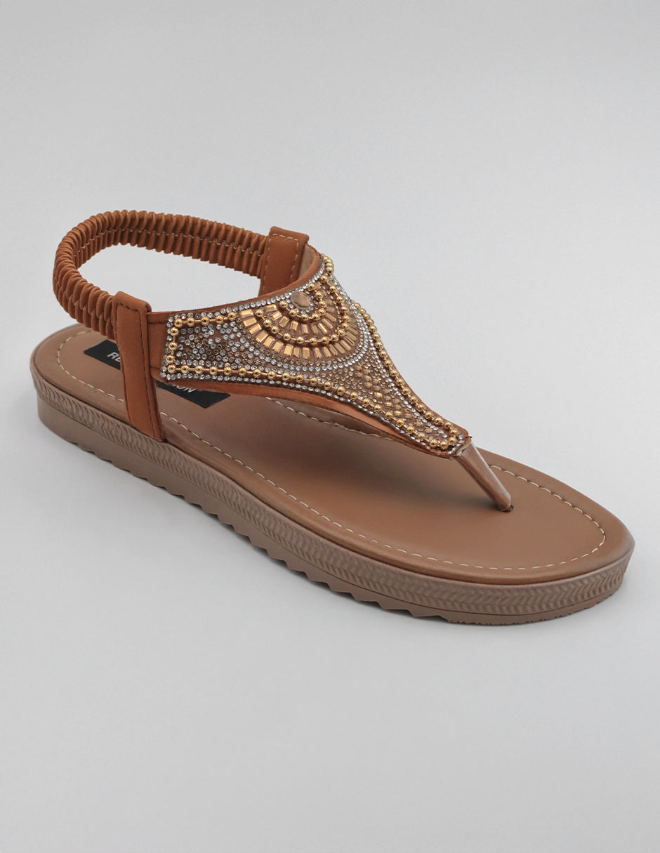 Sandalias de piso Soft en Textil – Café