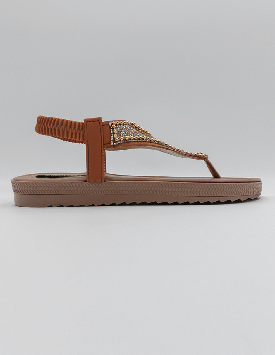 Sandalias de piso Soft en Textil – Café