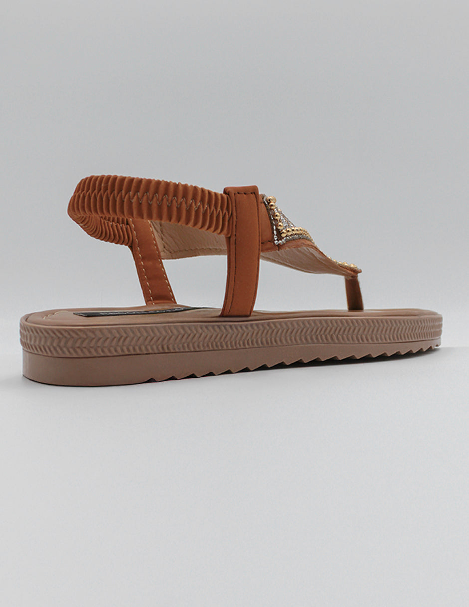 Sandalias de piso Soft en Textil – Café