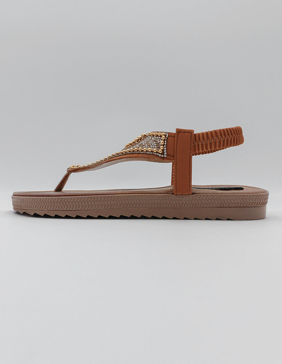 Sandalias de piso Soft en Textil – Café