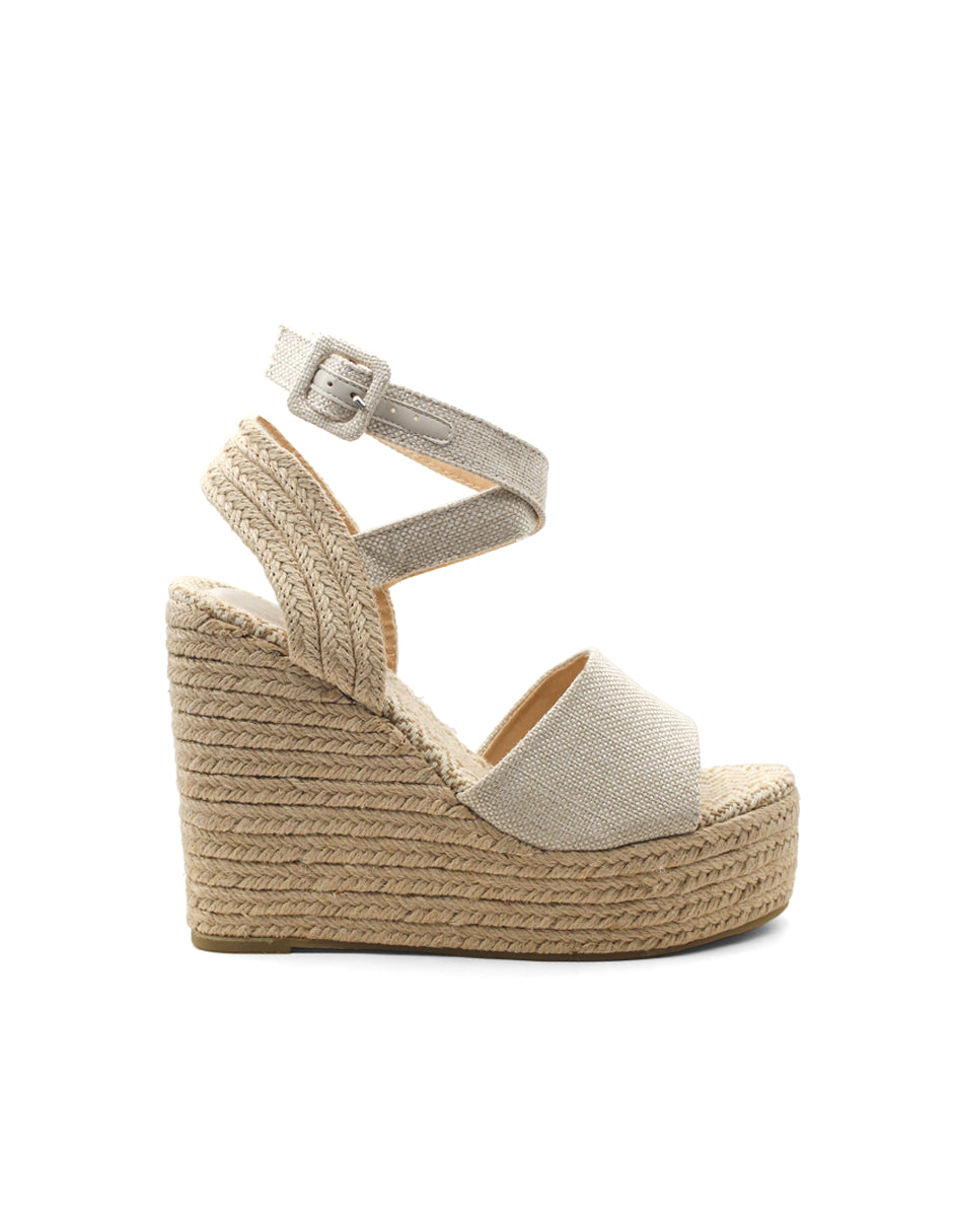 Sandalias con plataforma Exterior Textil Color Beige  Para Mujer De RBCOLLECTION