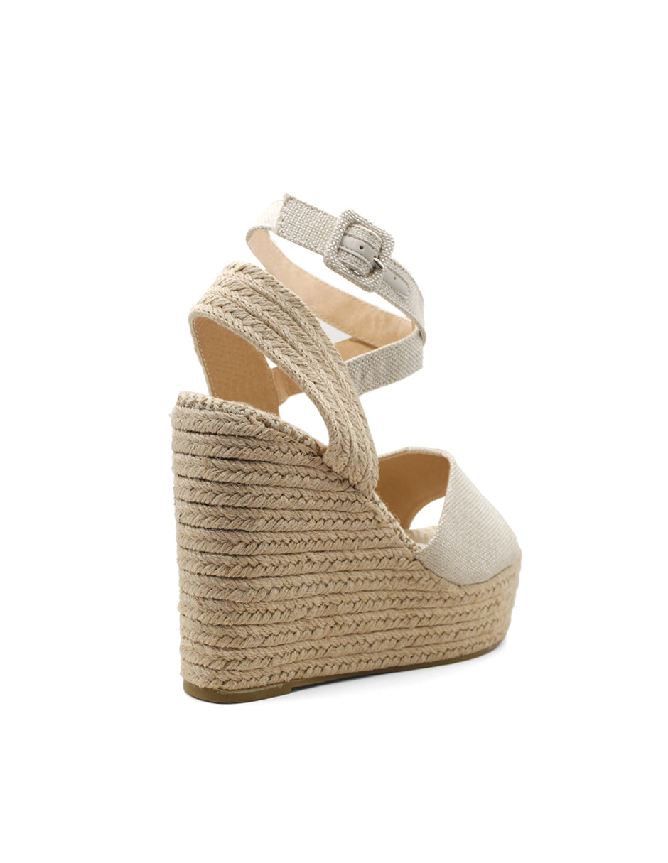 Sandalias con plataforma Exterior Textil Color Beige  Para Mujer De RBCOLLECTION