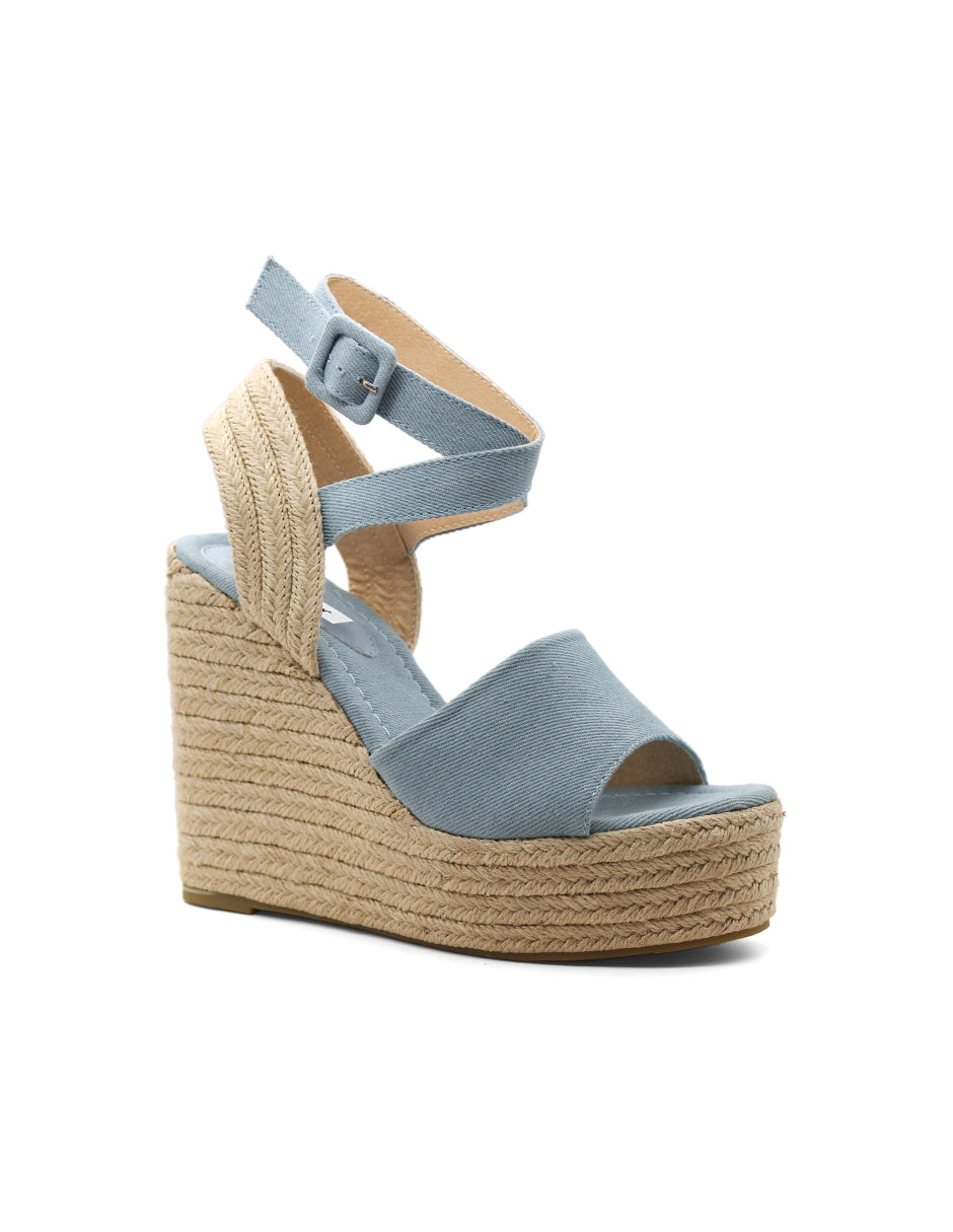 Sandalias con plataforma Exterior Textil Color Azul Para Mujer De RBCOLLECTION