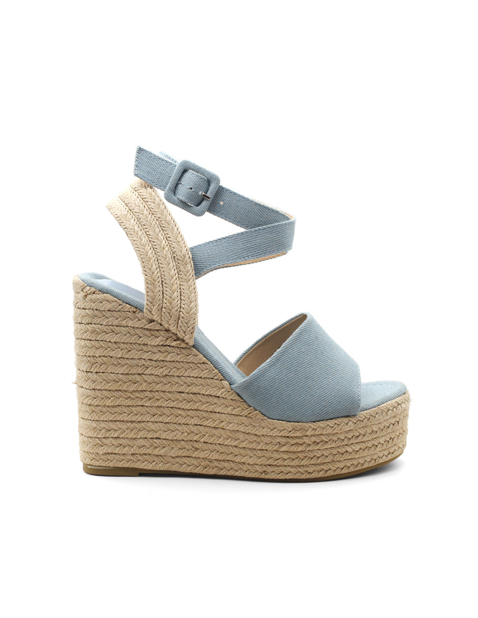 Sandalias con plataforma Exterior Textil Color Azul Para Mujer De RBCOLLECTION