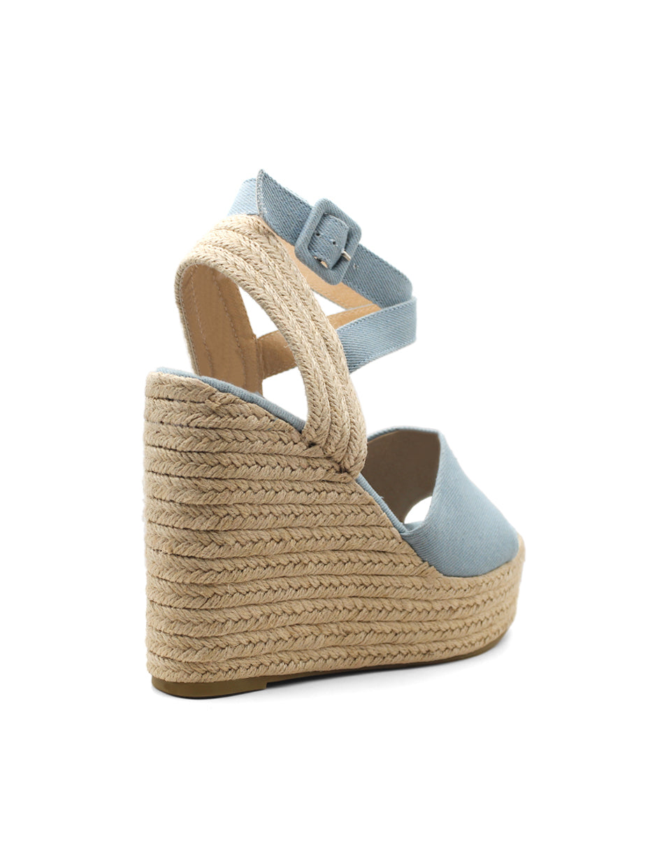 Sandalias con plataforma Exterior Textil Color Azul Para Mujer De RBCOLLECTION