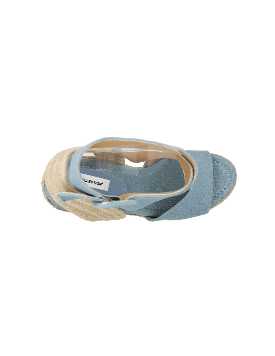 Sandalias con plataforma Exterior Textil Color Azul Para Mujer De RBCOLLECTION