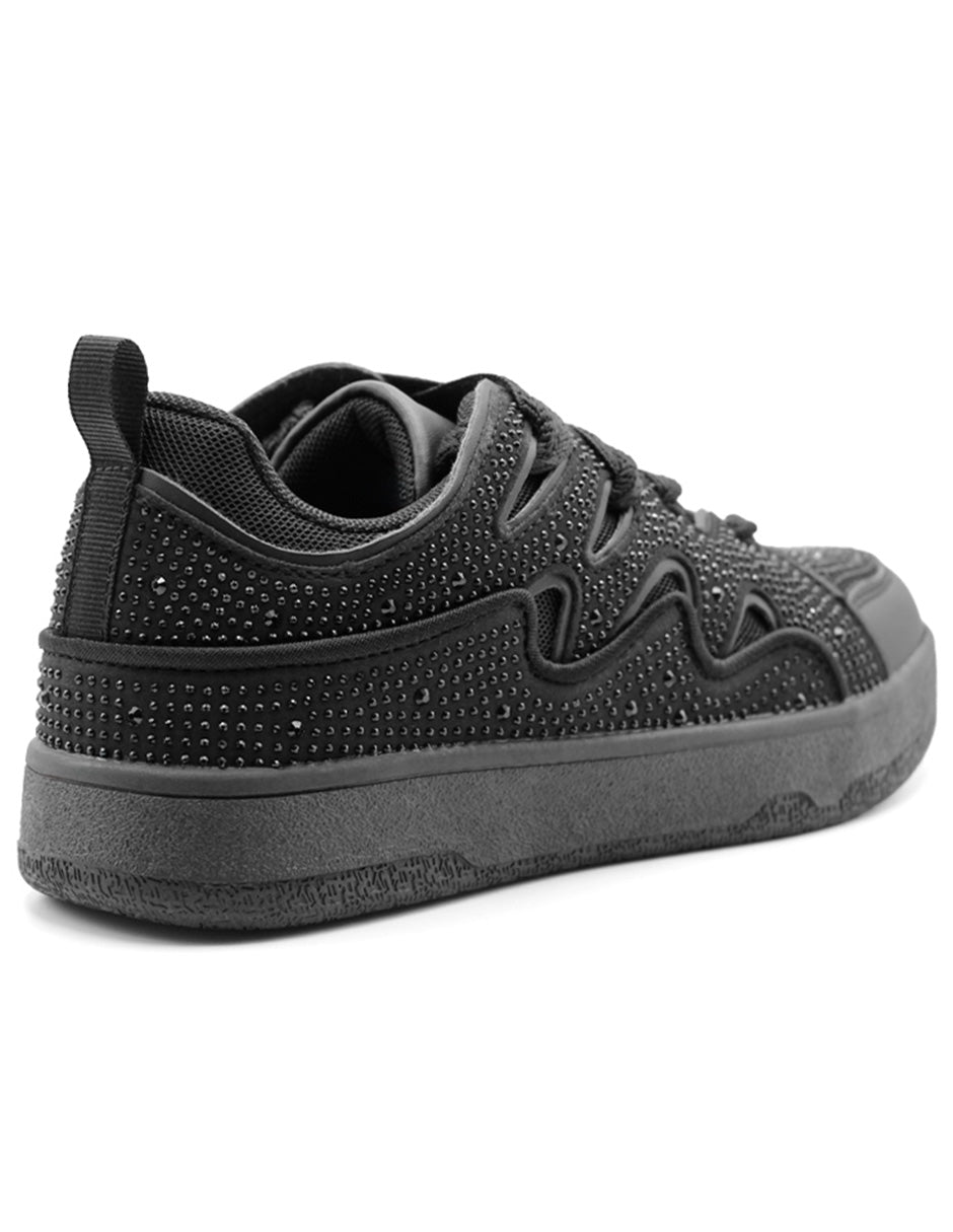 Tenis con cordones Exterior Textil Color Negro Para Mujer De RBCOLLECTION