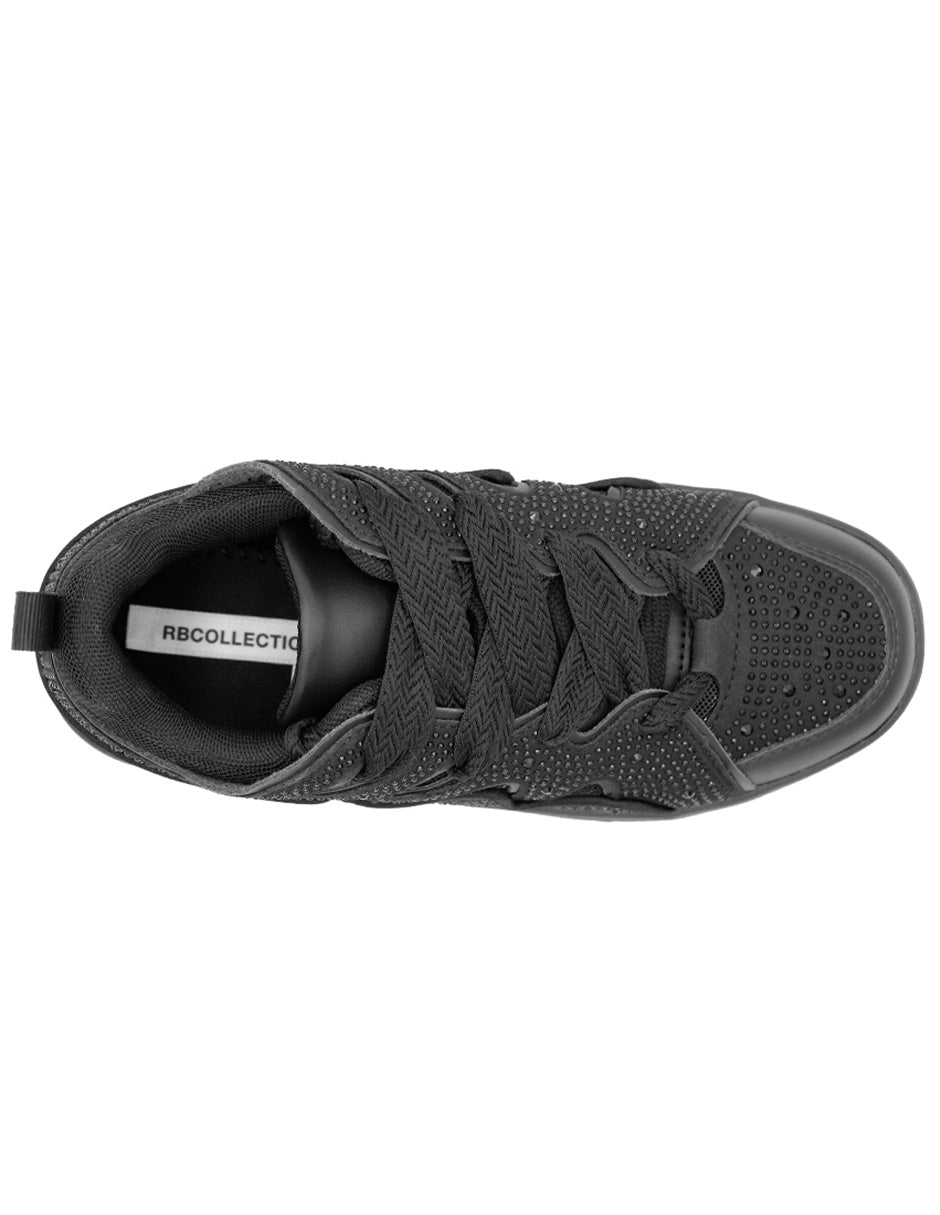 Tenis con cordones Exterior Textil Color Negro Para Mujer De RBCOLLECTION