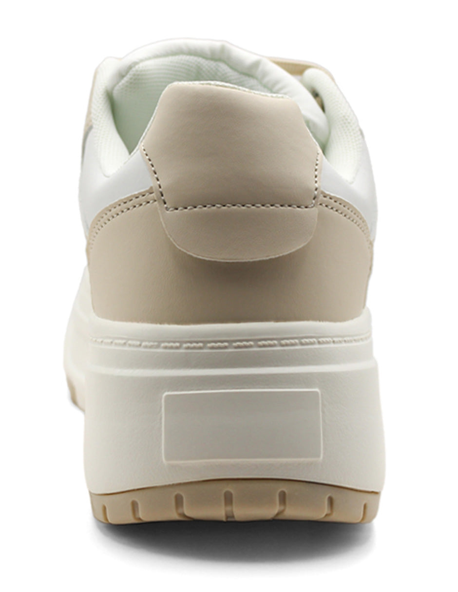 Tenis con cordones Exterior Sintético Color Beige  Para Mujer De RBCOLLECTION