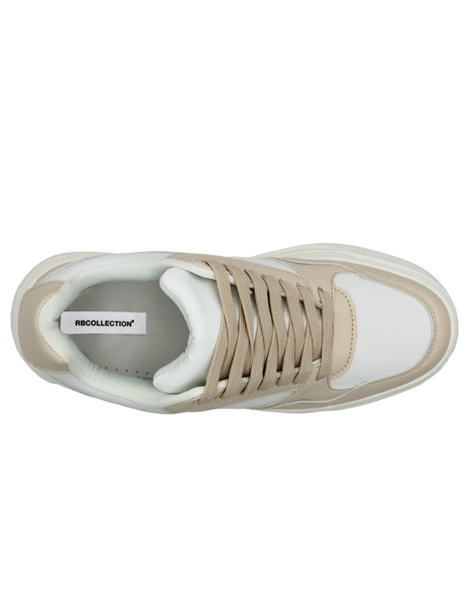 Tenis con cordones Exterior Sintético Color Beige  Para Mujer De RBCOLLECTION