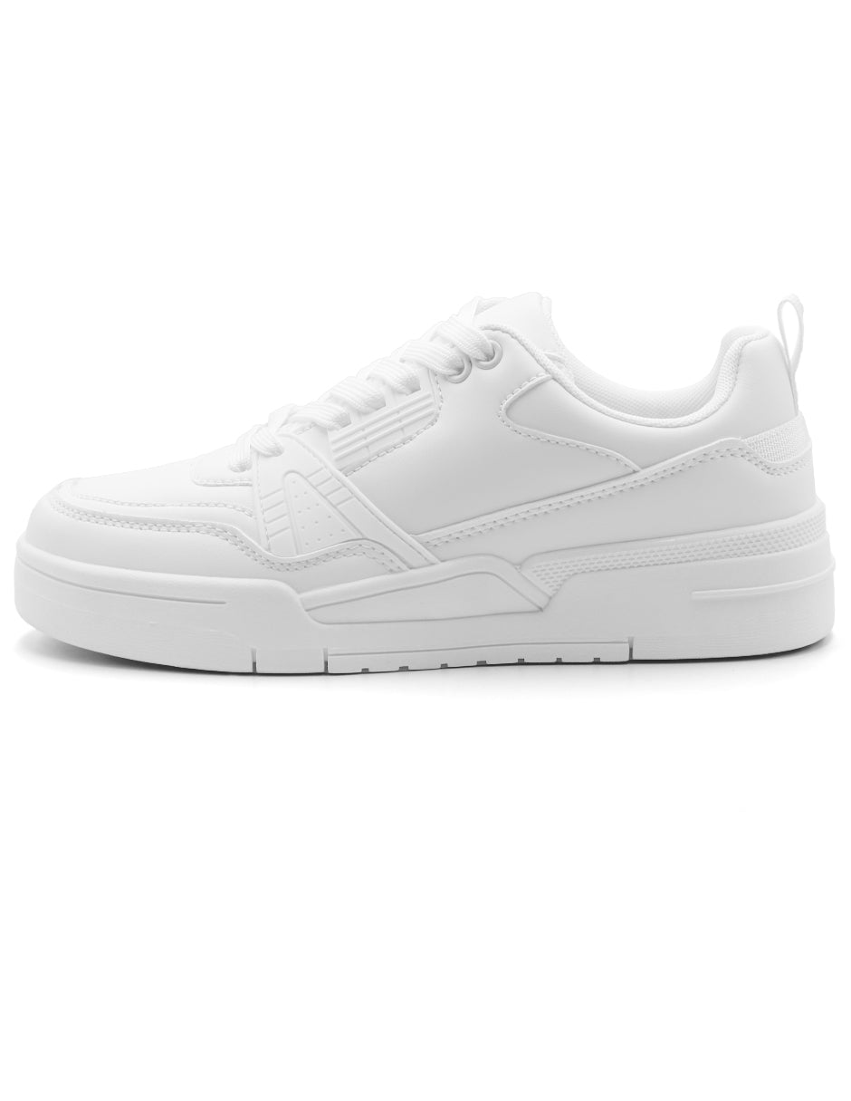 Tenis con cordones Exterior Sintético Color Blanco Para Mujer De RBCOLLECTION