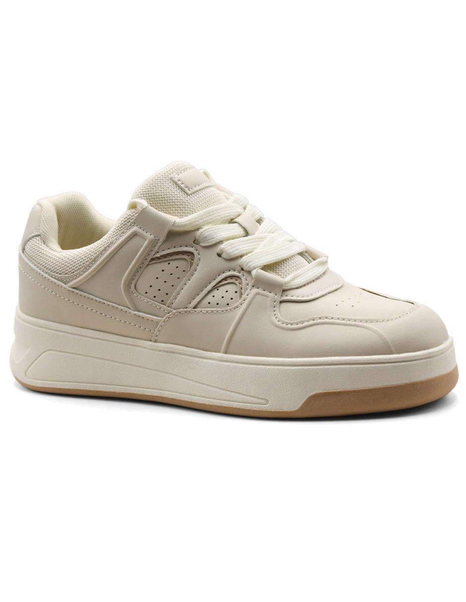 Tenis con cordones Exterior Sintético Color Beige  Para Mujer De RBCOLLECTION