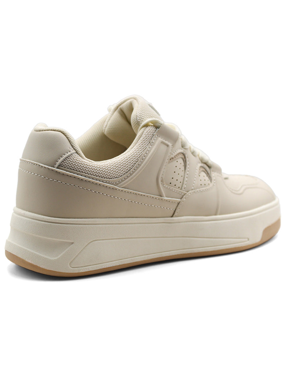 Tenis con cordones Exterior Sintético Color Beige  Para Mujer De RBCOLLECTION