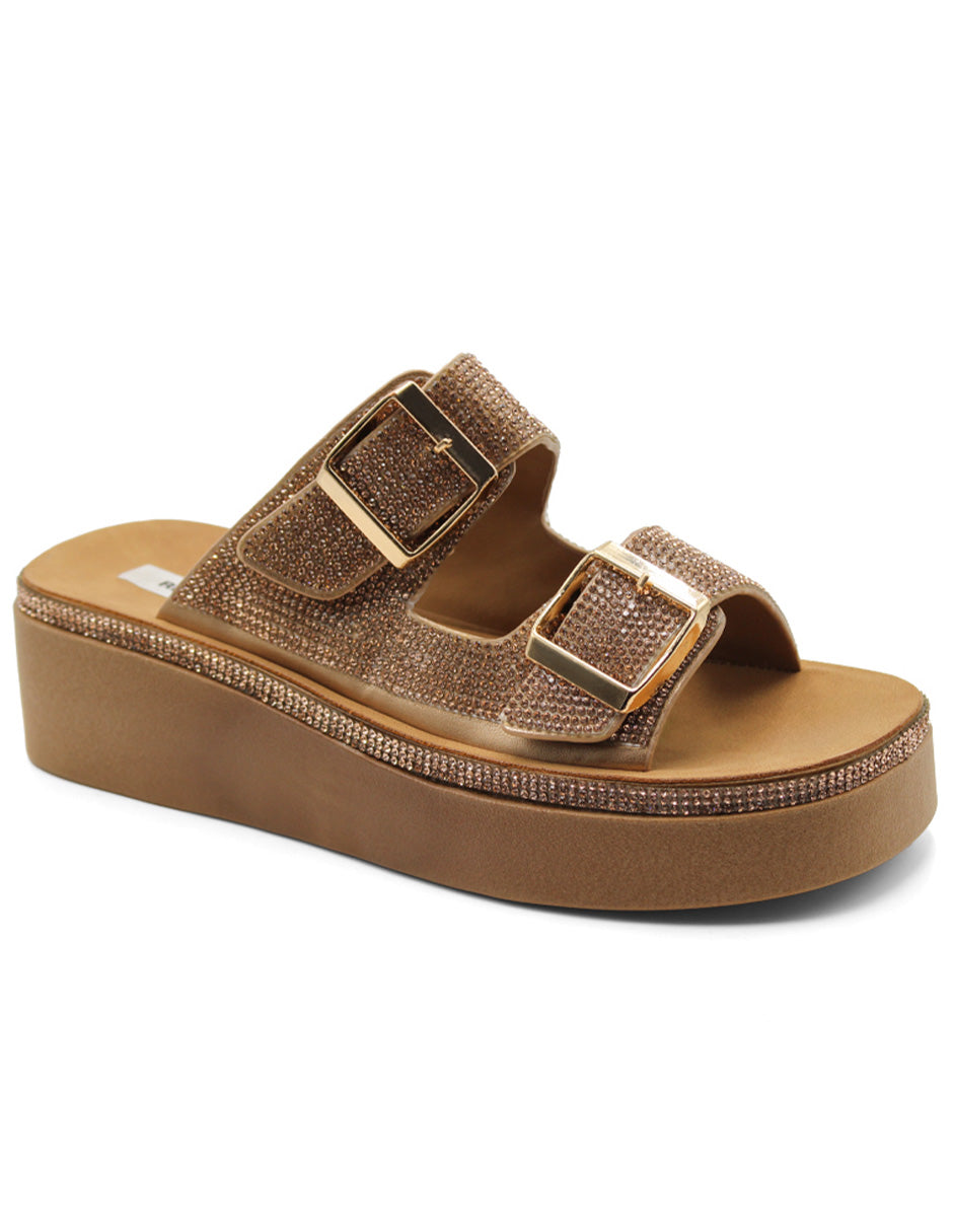 Sandalias de piso Exterior Sintético Color Café Para Mujer De RBCOLLECTION