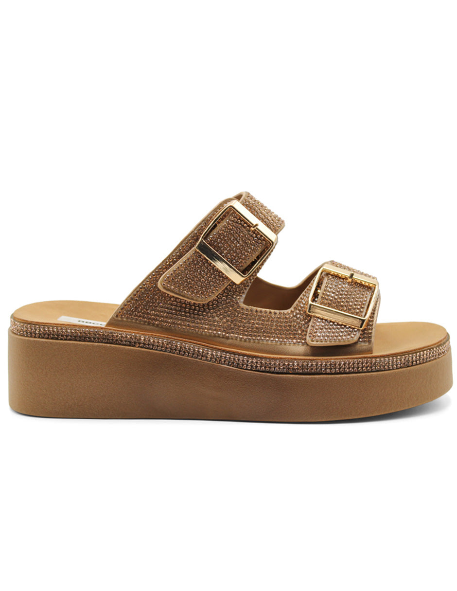 Sandalias de piso Exterior Sintético Color Café Para Mujer De RBCOLLECTION