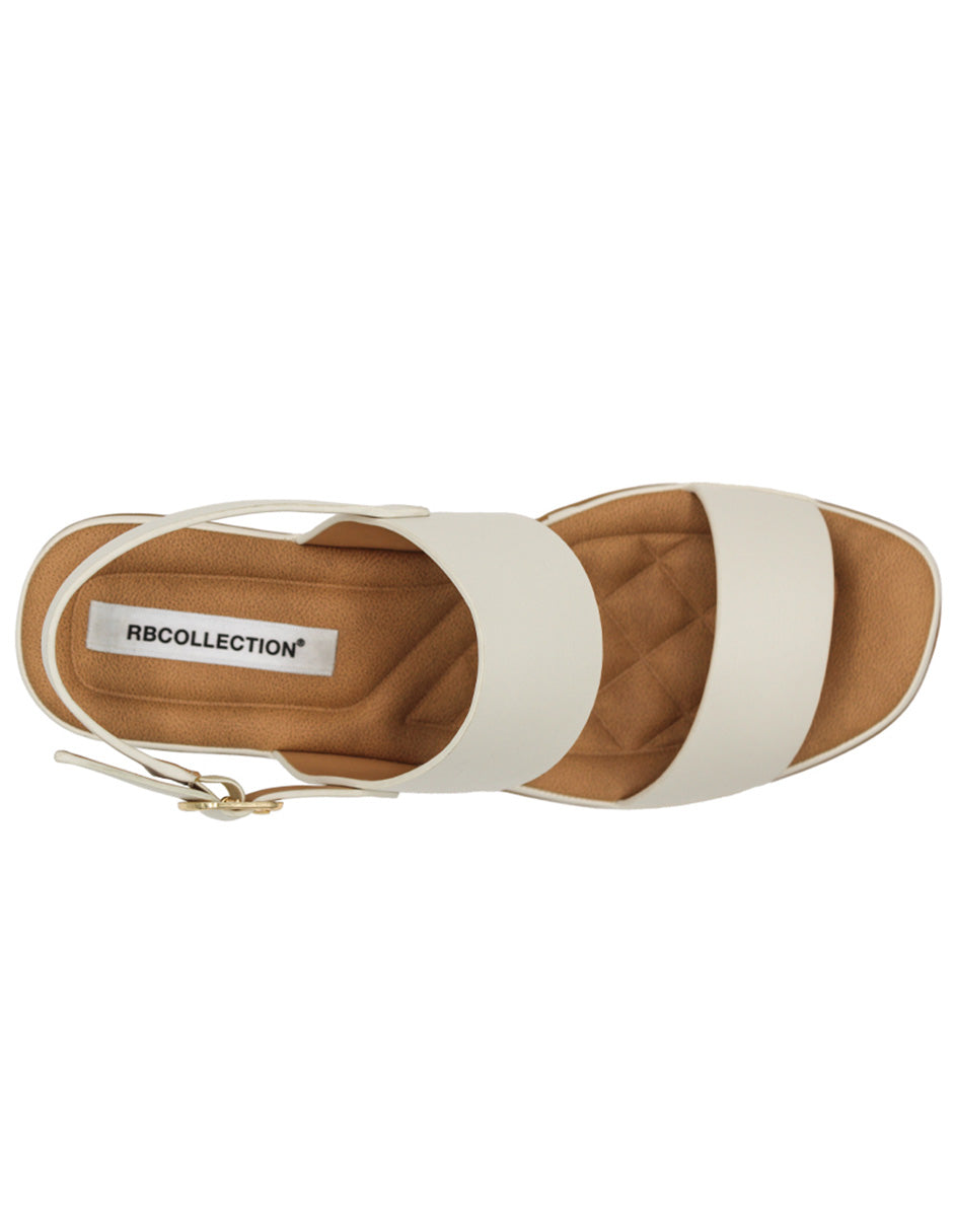 Sandalia con tacón Exterior Sintético Color Blanco Para Mujer De RBCOLLECTION