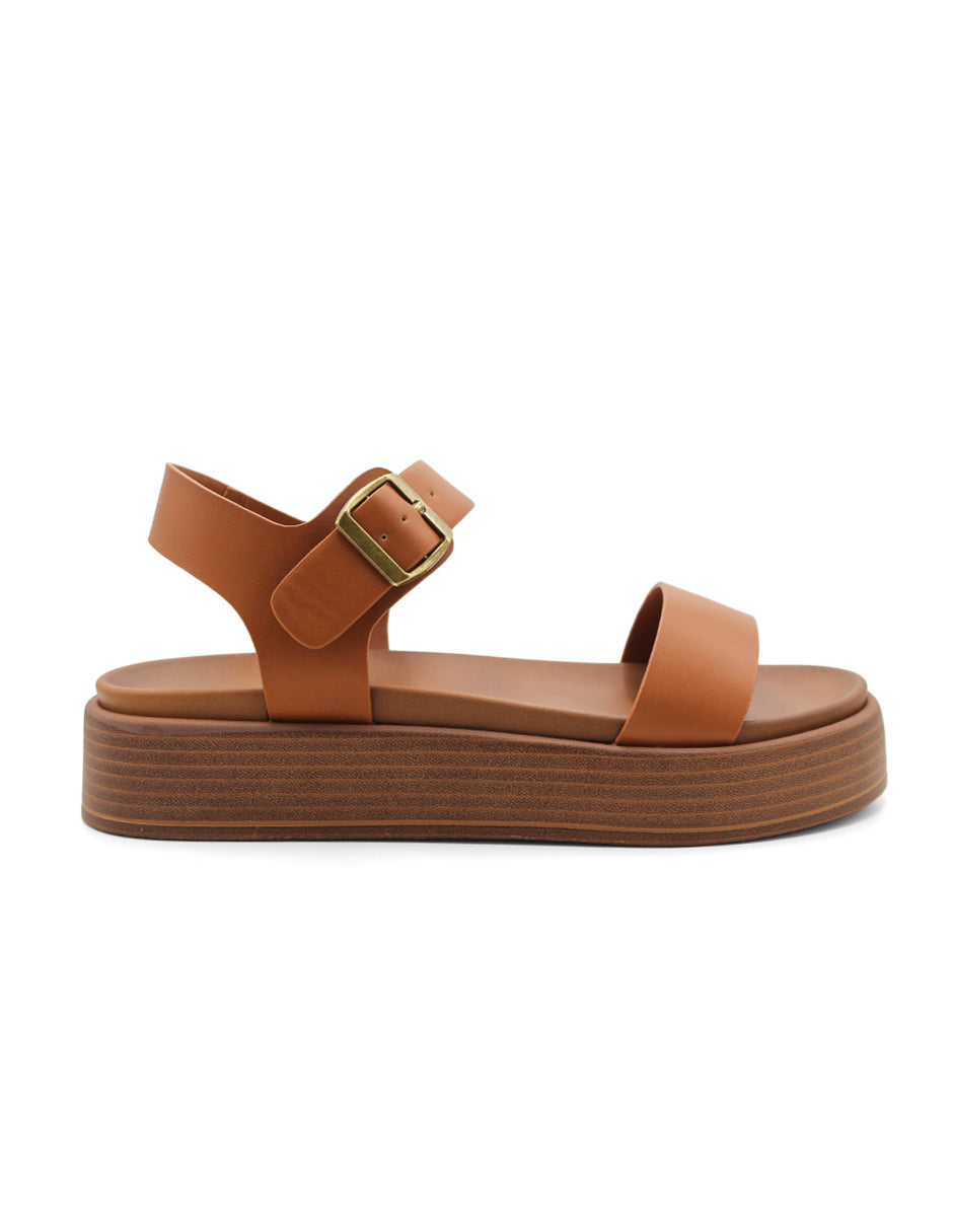 Sandalias de piso Color Café Para Mujer De RBCOLLECTION