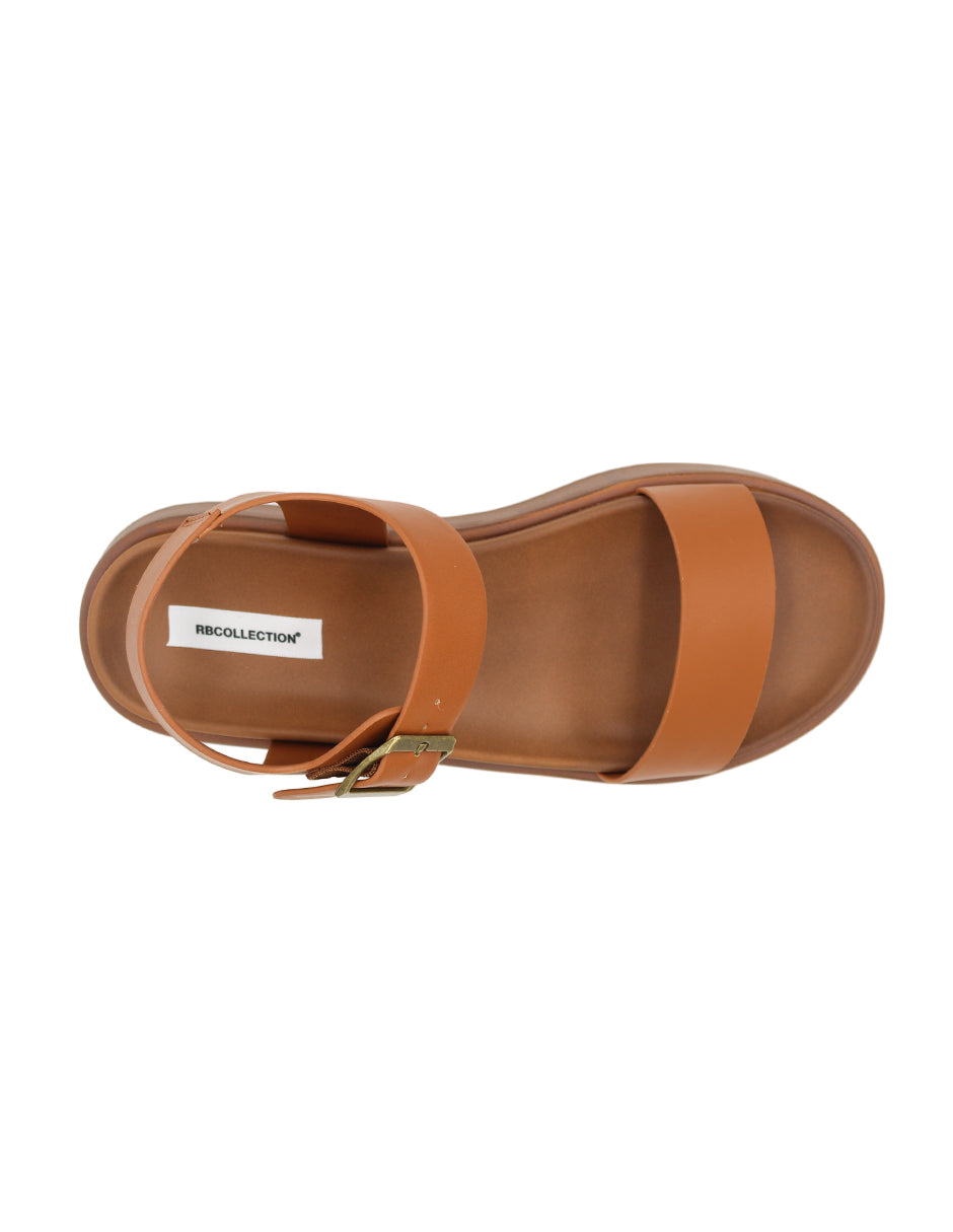 Sandalias de piso Color Café Para Mujer De RBCOLLECTION
