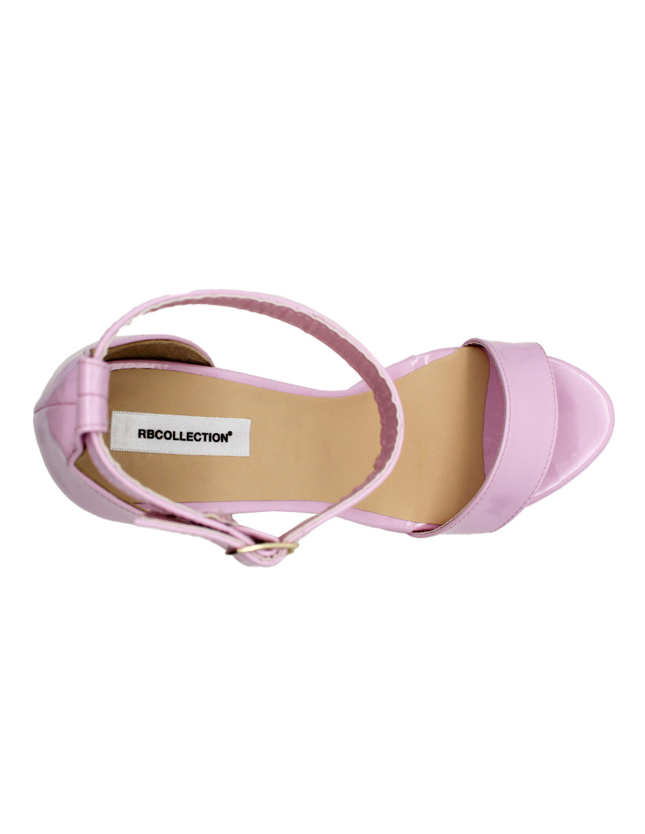 Sandalia con Tacón Exterior Charol sintético  Color Rosa Para Mujer De RBCOLLECTION