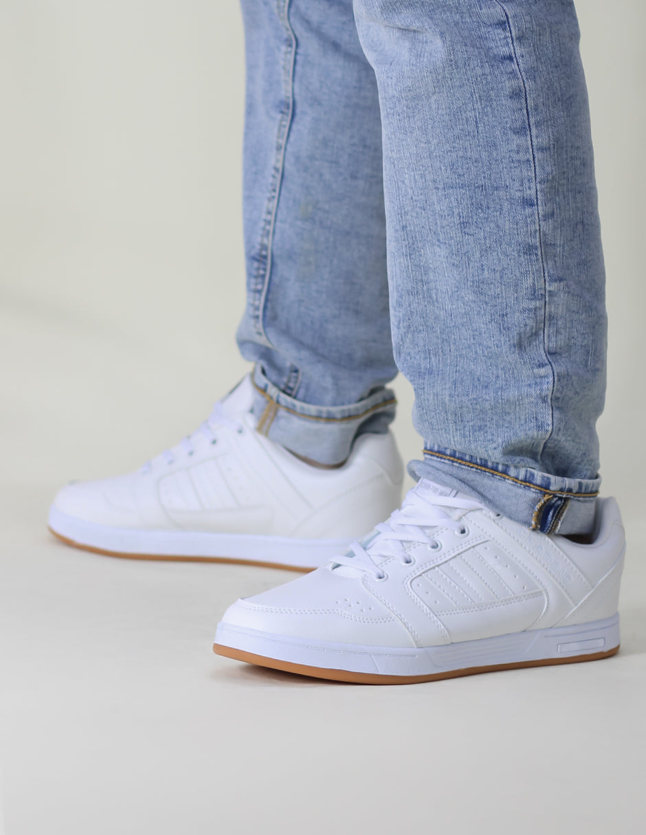 Tenis con cordones HIGH LINE en Piel vegana - Blanco