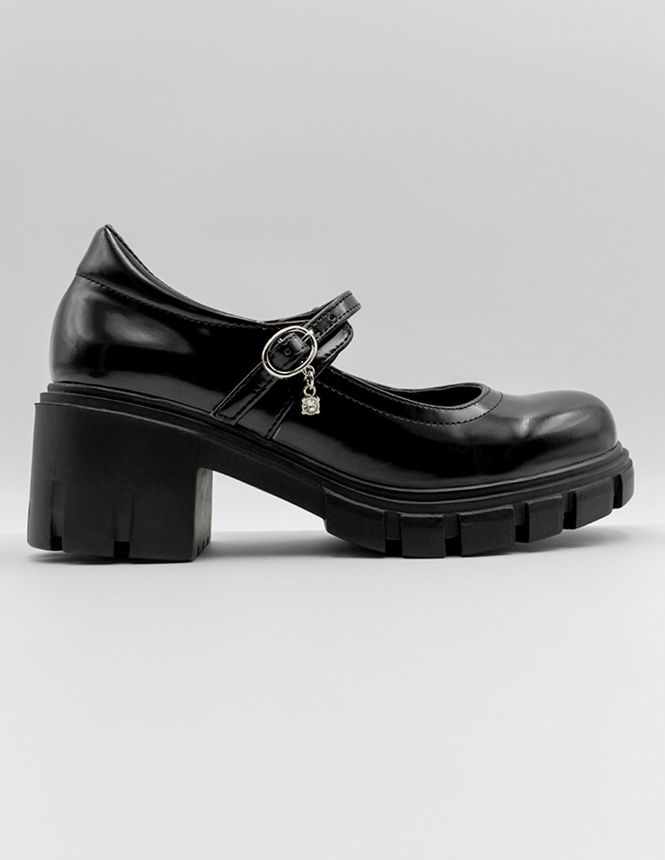 Mary jane Ferm en Piel vegana – Negro