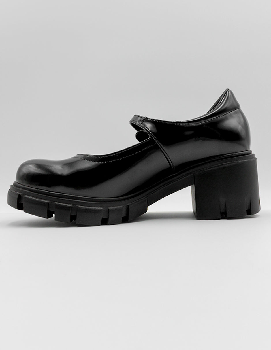 Mary jane Ferm en Piel vegana – Negro